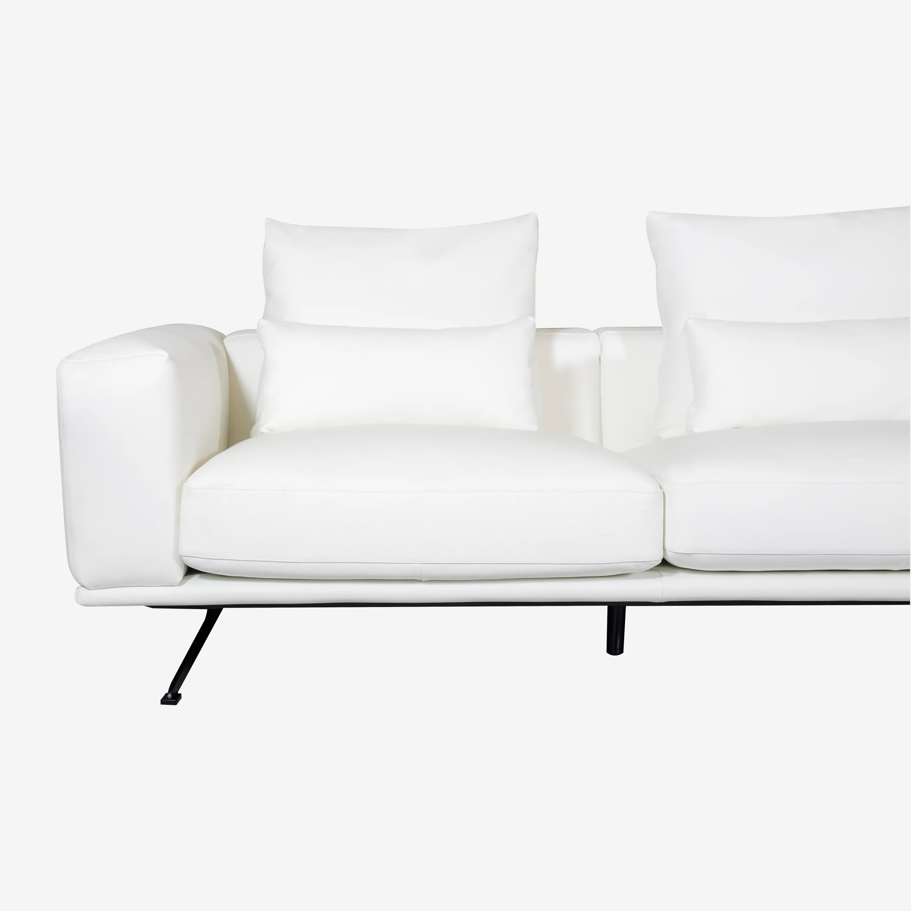 Luciano Lounge Leather Sofa White Right